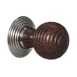 Victorian+Cupboard+Knob+%2D+Natural+Hardwood+Beehive+%2D+Nickel+%28single%29 (VDK-46)