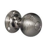 Victorian Door Knobs - Nickel Beehive - Large (pair)